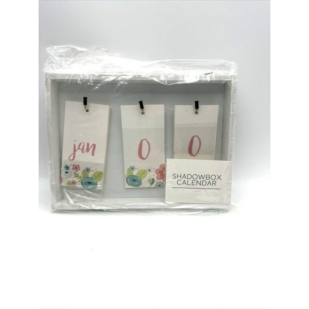 Flowers Shadow box Calendar- ANY YEAR- 8" X 6" X 1"- NEW